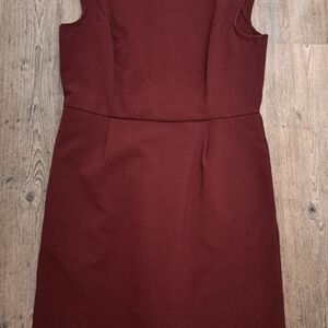 Loft Burgundy Sleeveless Dress
